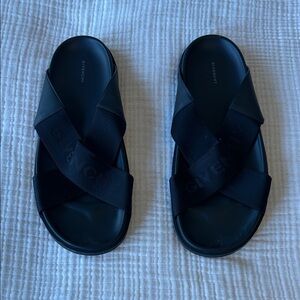 Givenchy Black Criss-Cross Slides